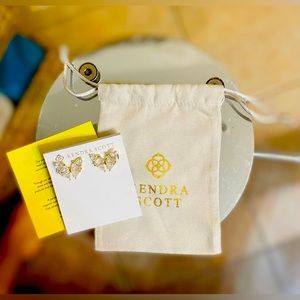 *SOLD* Kendra Scott, Blair Gold Butterfly Stud Earrings, in White Crystal